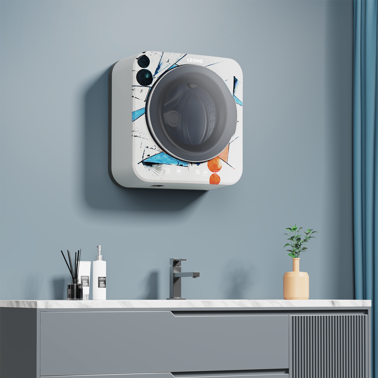 Wall-mounted washing machine designed by LECHO