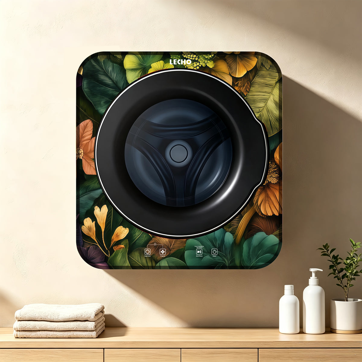 Wall-Mounted Washing Machine 2.5 kg – LECHO， Night Botanica