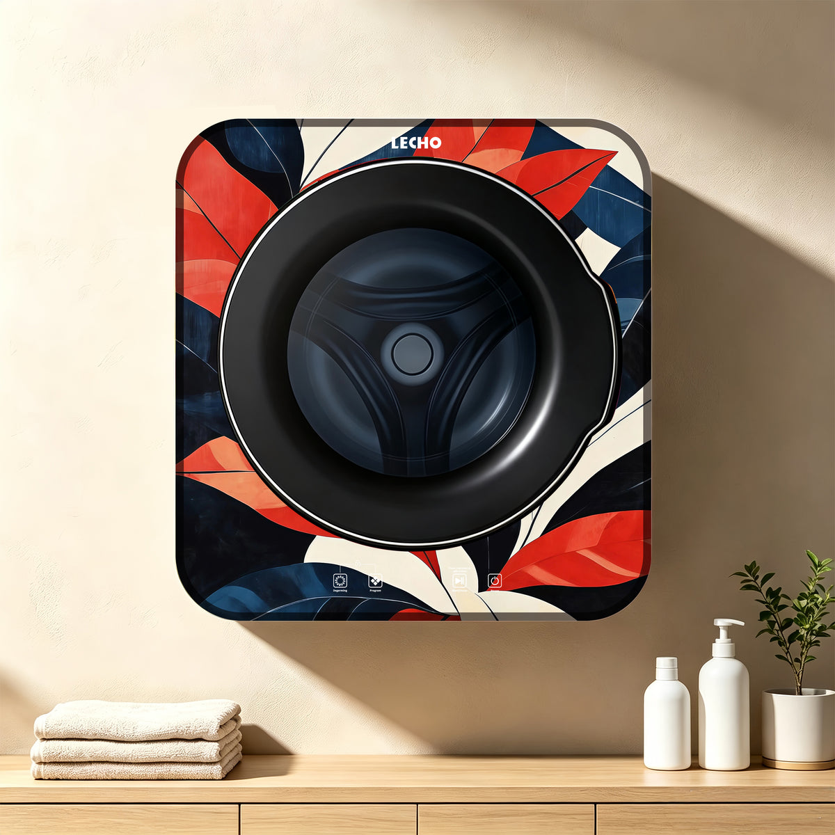 Wall-Mounted Washing Machine 2.5 kg – LECHO, Custom Printed Front
