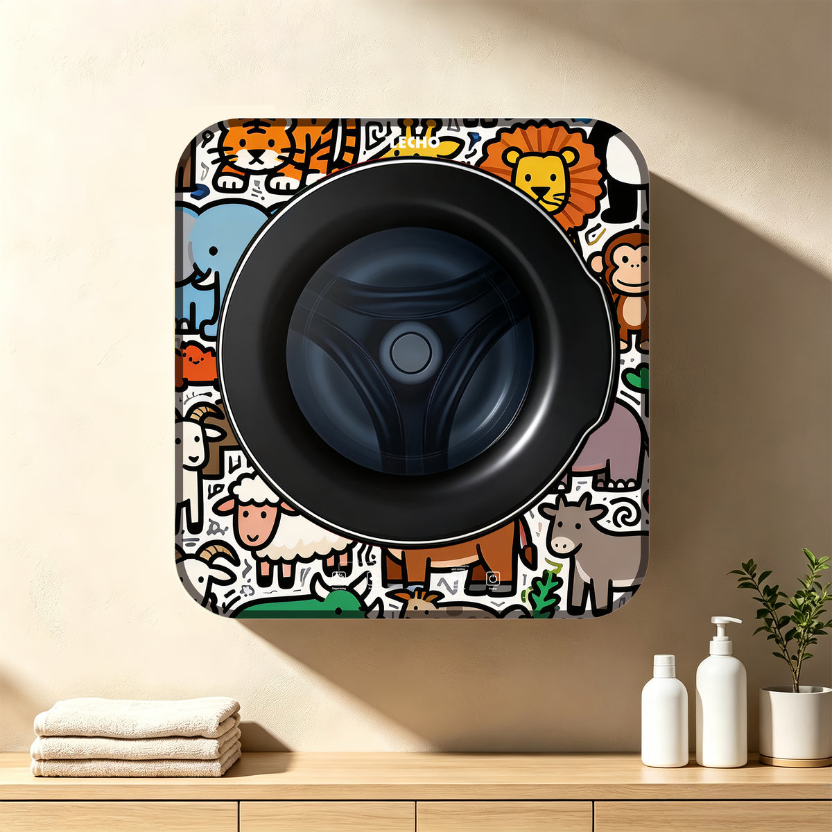 Wall-Mounted Washing Machine 2.5 kg – LECHO, Animal Party