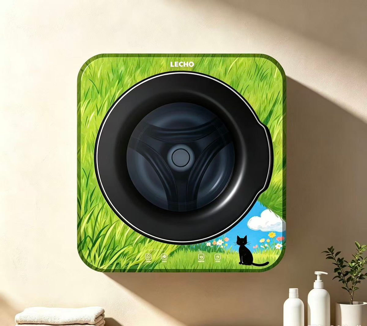 Wall-Mounted Washing Machine 3.0 kg – LECHO Cat in the Grass